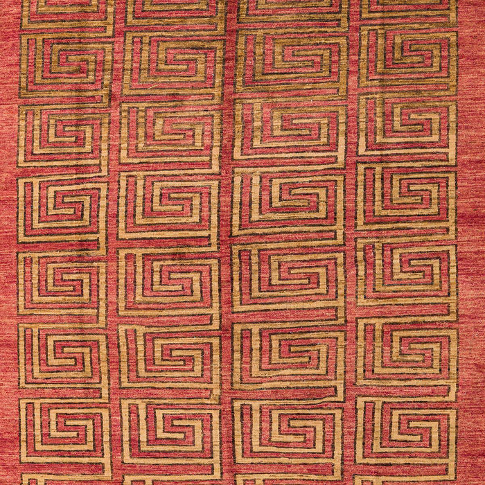 Machine Washable Abstract Red Rug, wshabs5045