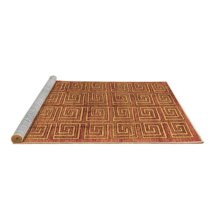 Sideview of Machine Washable Abstract Brown Modern Rug, wshabs5045brn