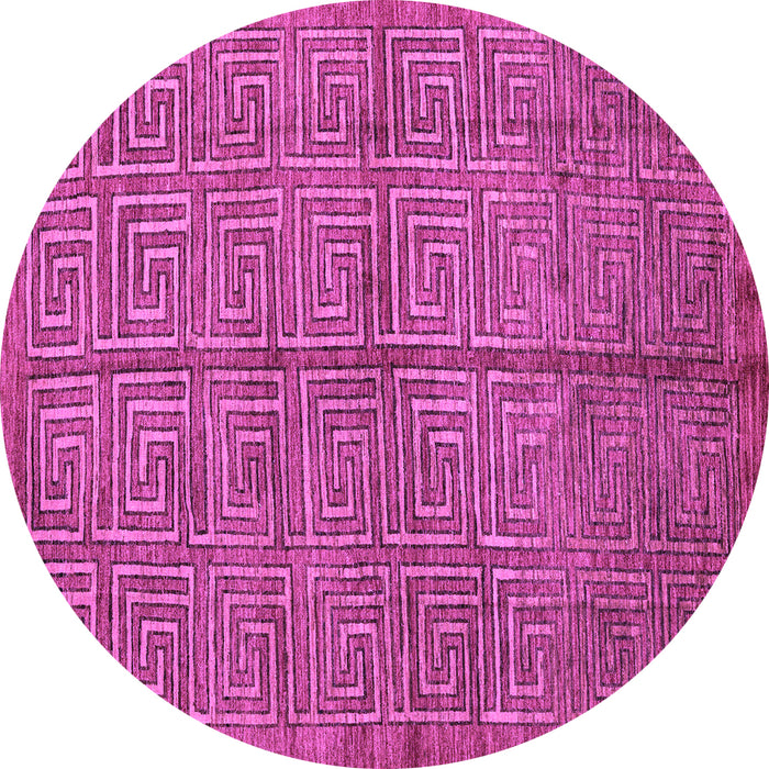 Round Machine Washable Abstract Purple Modern Area Rugs, wshabs5045pur