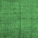 Square Abstract Emerald Green Modern Rug, abs5045emgrn