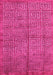 Machine Washable Abstract Pink Modern Rug, wshabs5045pnk