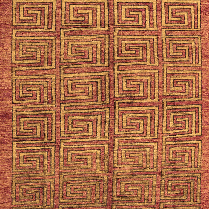 Machine Washable Abstract Brown Modern Rug, wshabs5045brn