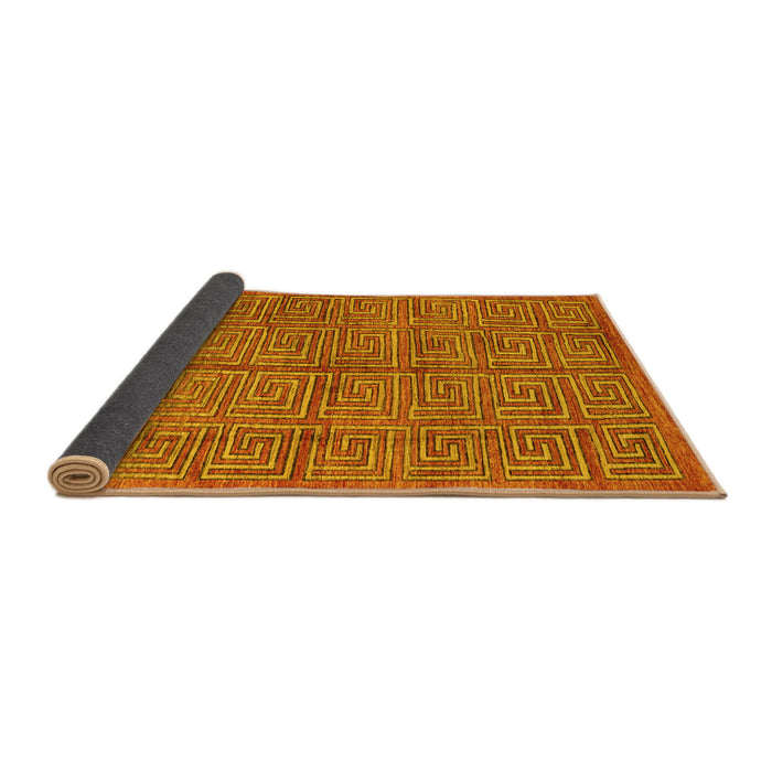 Sideview of Abstract Yellow Modern Rug, abs5045yw