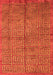 Machine Washable Abstract Orange Modern Area Rugs, wshabs5045org