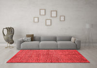 Machine Washable Abstract Red Modern Rug, wshabs5045red