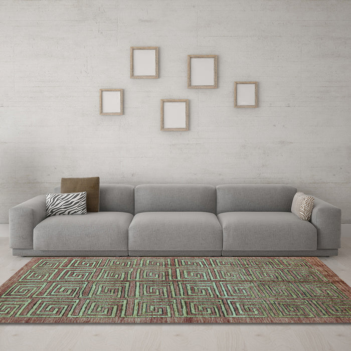 Machine Washable Abstract Light Blue Modern Rug in a Living Room, wshabs5045lblu