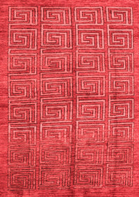 Abstract Red Modern Rug, abs5045red