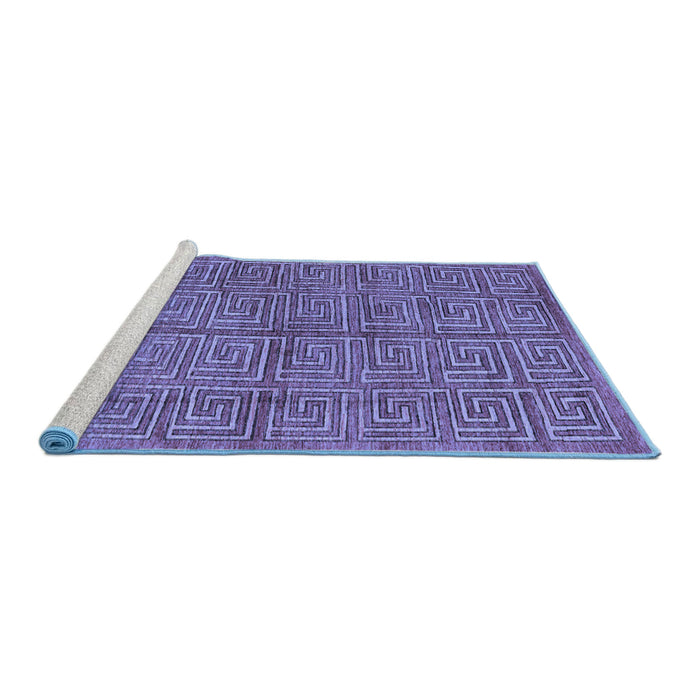 Sideview of Machine Washable Abstract Blue Modern Rug, wshabs5045blu