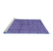 Sideview of Machine Washable Abstract Blue Modern Rug, wshabs5045blu