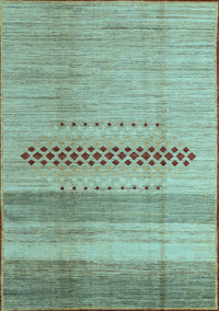 Abstract Light Blue Modern Rug, abs5046lblu