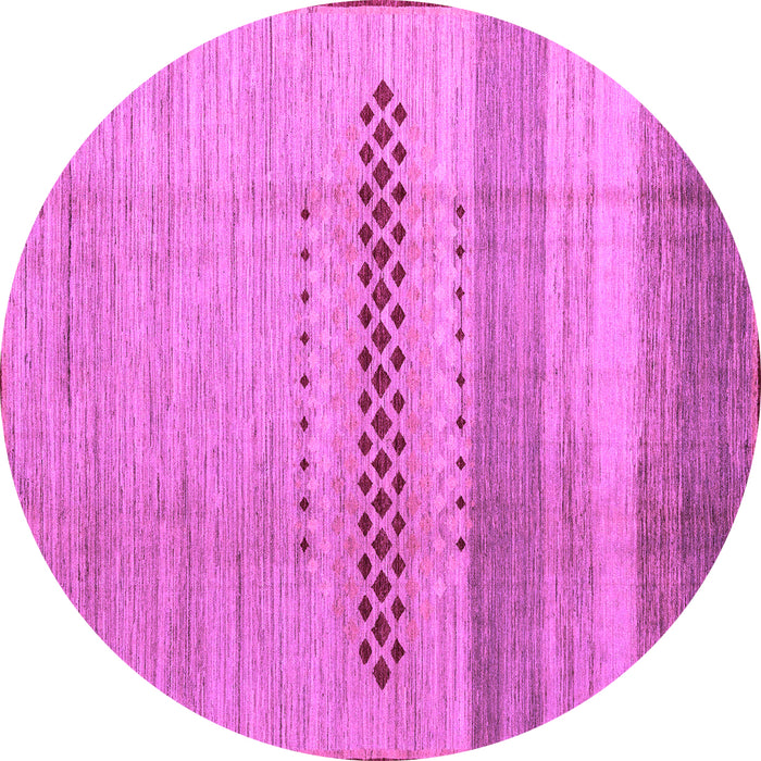 Round Abstract Purple Modern Rug, abs5046pur
