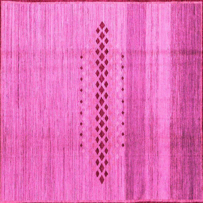 Square Machine Washable Abstract Pink Modern Rug, wshabs5046pnk