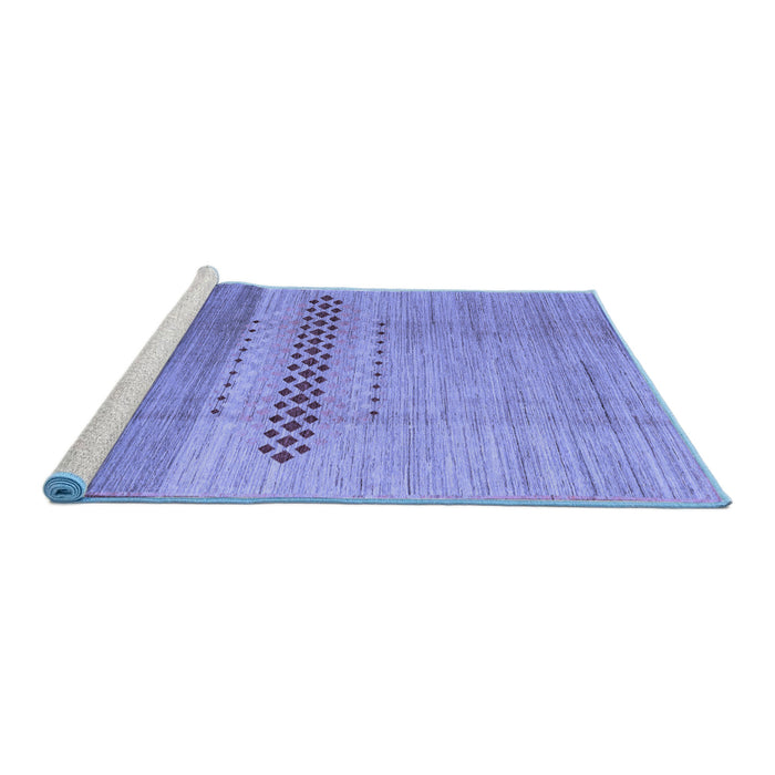 Sideview of Machine Washable Abstract Blue Modern Rug, wshabs5046blu