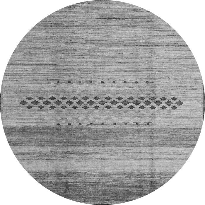 Round Machine Washable Abstract Gray Modern Rug, wshabs5046gry