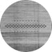 Round Machine Washable Abstract Gray Modern Rug, wshabs5046gry