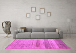 Machine Washable Abstract Purple Modern Area Rugs in a Living Room, wshabs5046pur
