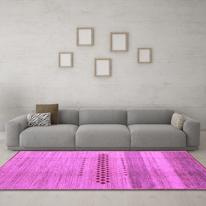 Machine Washable Abstract Purple Modern Area Rugs in a Living Room, wshabs5046pur