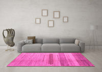 Machine Washable Abstract Pink Modern Rug, wshabs5046pnk