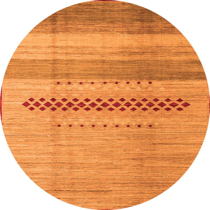 Round Abstract Orange Modern Rug, abs5046org