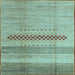 Square Abstract Light Blue Modern Rug, abs5046lblu