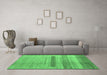 Machine Washable Abstract Emerald Green Modern Area Rugs in a Living Room,, wshabs5046emgrn