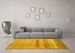 Machine Washable Abstract Yellow Modern Rug in a Living Room, wshabs5046yw