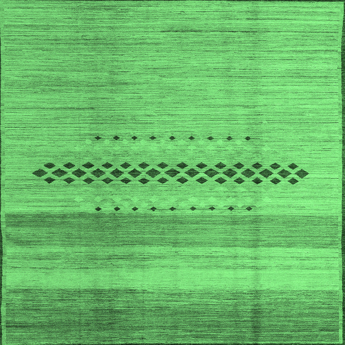 Square Machine Washable Abstract Emerald Green Modern Area Rugs, wshabs5046emgrn