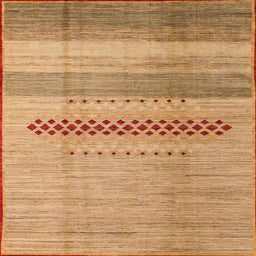 Square Machine Washable Abstract Orange Rug, wshabs5046