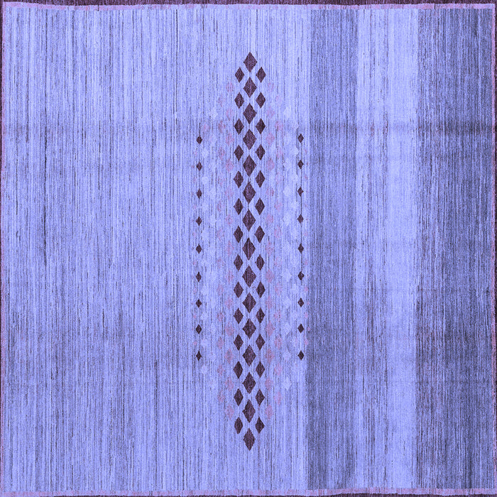Square Abstract Blue Modern Rug, abs5046blu