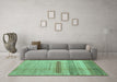 Machine Washable Abstract Turquoise Modern Area Rugs in a Living Room,, wshabs5046turq