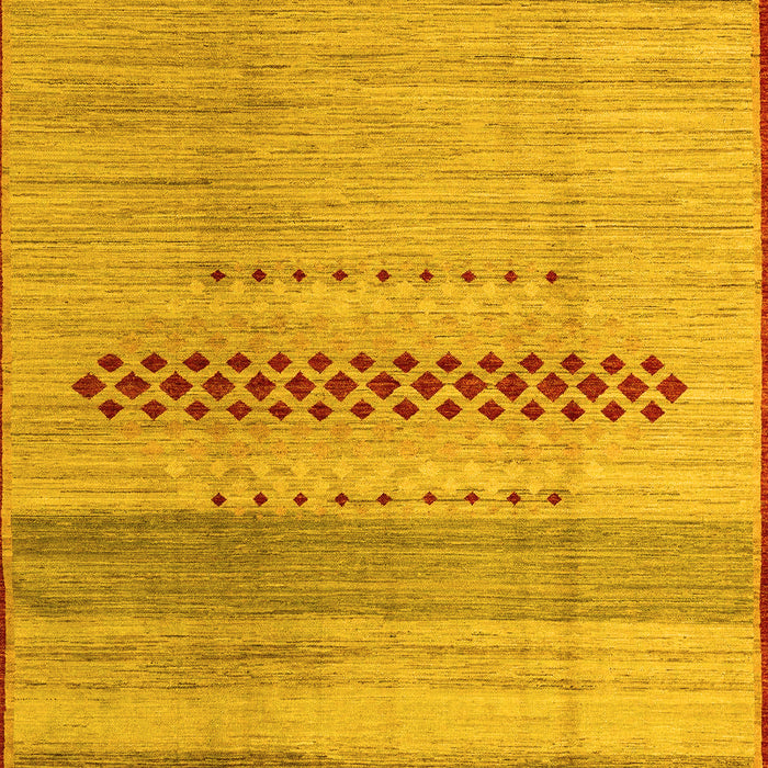 Machine Washable Abstract Yellow Modern Rug, wshabs5046yw