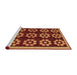 Sideview of Machine Washable Abstract Orange Rug, wshabs5047