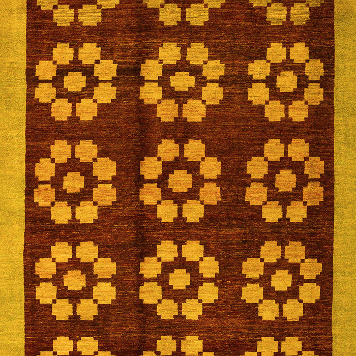 Machine Washable Abstract Yellow Modern Rug, wshabs5047yw