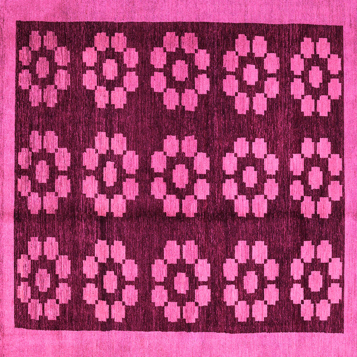 Square Machine Washable Abstract Pink Modern Rug, wshabs5047pnk