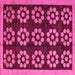 Square Machine Washable Abstract Pink Modern Rug, wshabs5047pnk