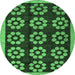 Round Abstract Emerald Green Modern Rug, abs5047emgrn