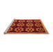 Sideview of Machine Washable Abstract Orange Modern Area Rugs, wshabs5047org