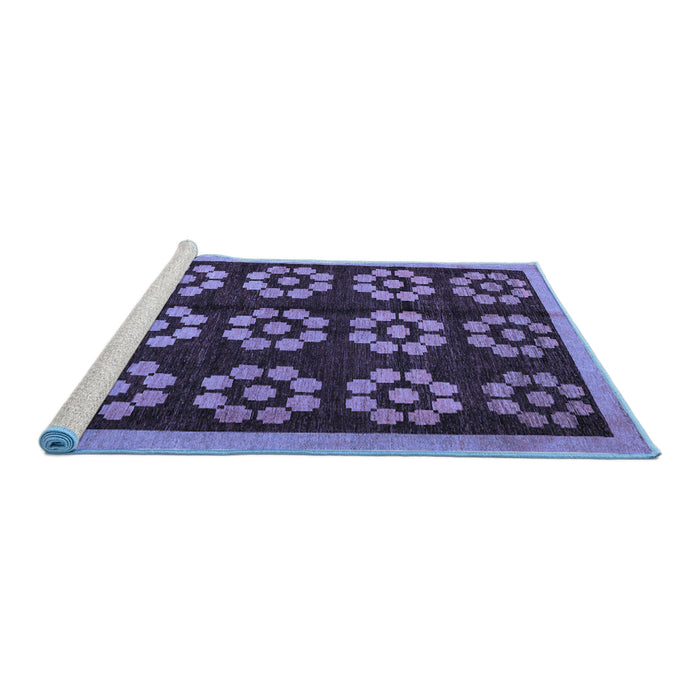 Sideview of Machine Washable Abstract Blue Modern Rug, wshabs5047blu