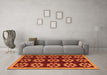 Machine Washable Abstract Orange Modern Area Rugs in a Living Room, wshabs5047org