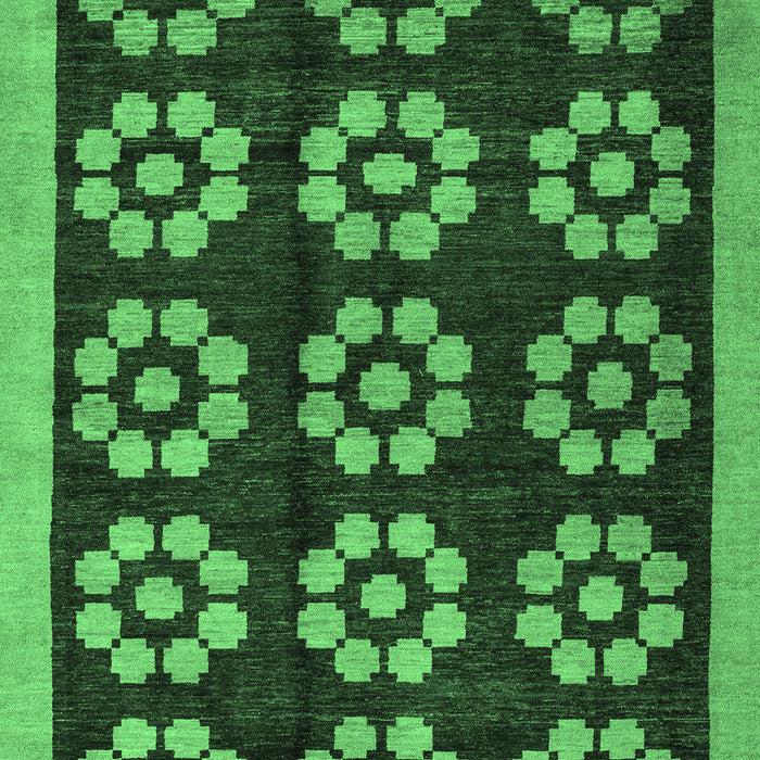 Machine Washable Abstract Emerald Green Modern Area Rugs, wshabs5047emgrn