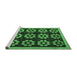 Sideview of Machine Washable Abstract Emerald Green Modern Area Rugs, wshabs5047emgrn