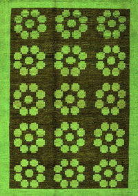 Abstract Green Modern Rug, abs5047grn