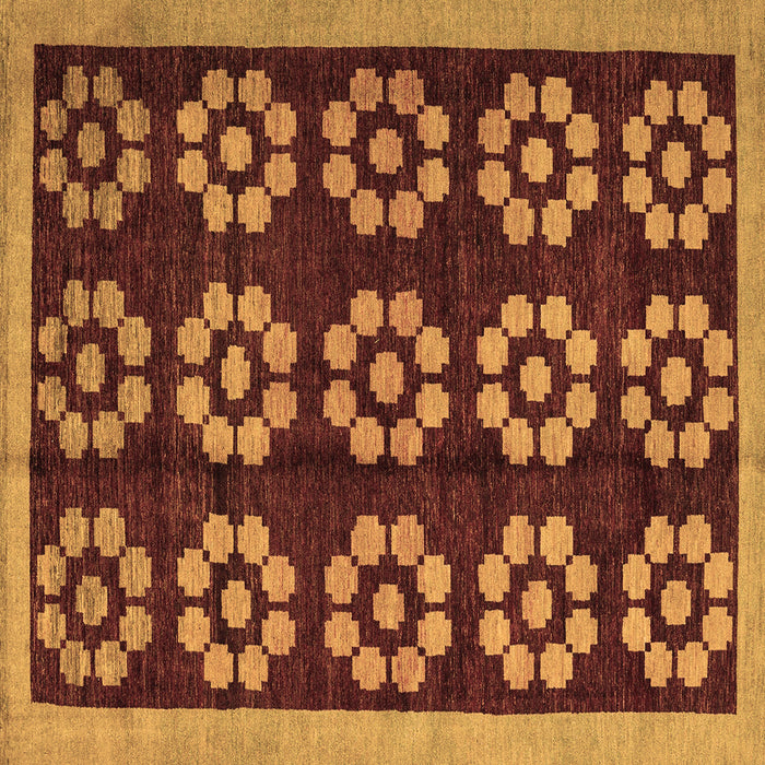 Square Machine Washable Abstract Brown Modern Rug, wshabs5047brn