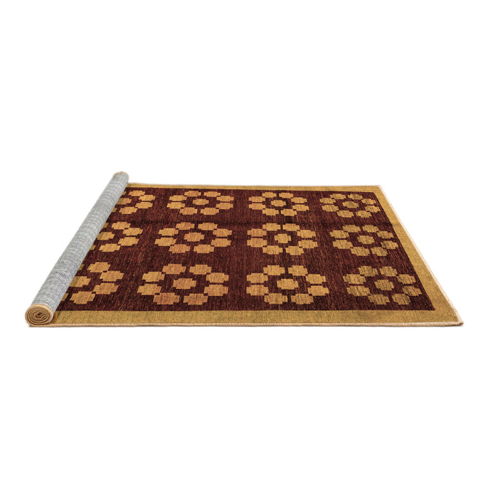 Sideview of Machine Washable Abstract Brown Modern Rug, wshabs5047brn