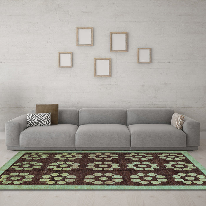 Machine Washable Abstract Light Blue Modern Rug in a Living Room, wshabs5047lblu