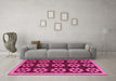 Machine Washable Abstract Pink Modern Rug in a Living Room, wshabs5047pnk