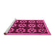 Sideview of Machine Washable Abstract Pink Modern Rug, wshabs5047pnk