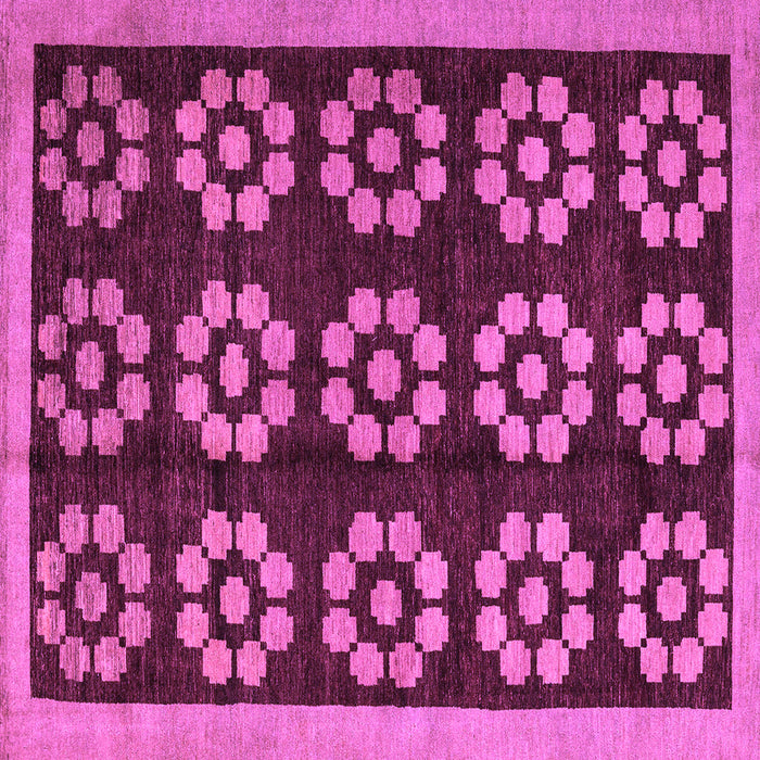 Square Machine Washable Abstract Purple Modern Area Rugs, wshabs5047pur