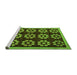 Sideview of Machine Washable Abstract Green Modern Area Rugs, wshabs5047grn