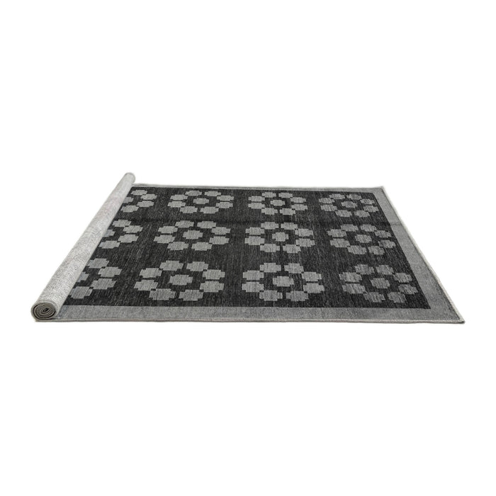 Sideview of Machine Washable Abstract Gray Modern Rug, wshabs5047gry